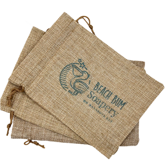 Beach Bum’s burlap gift bags